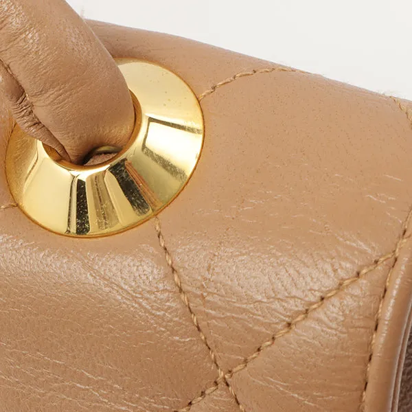 Chanel Around 1990 Made Square Cc Mark Push Lock Shoulder Bag Amber