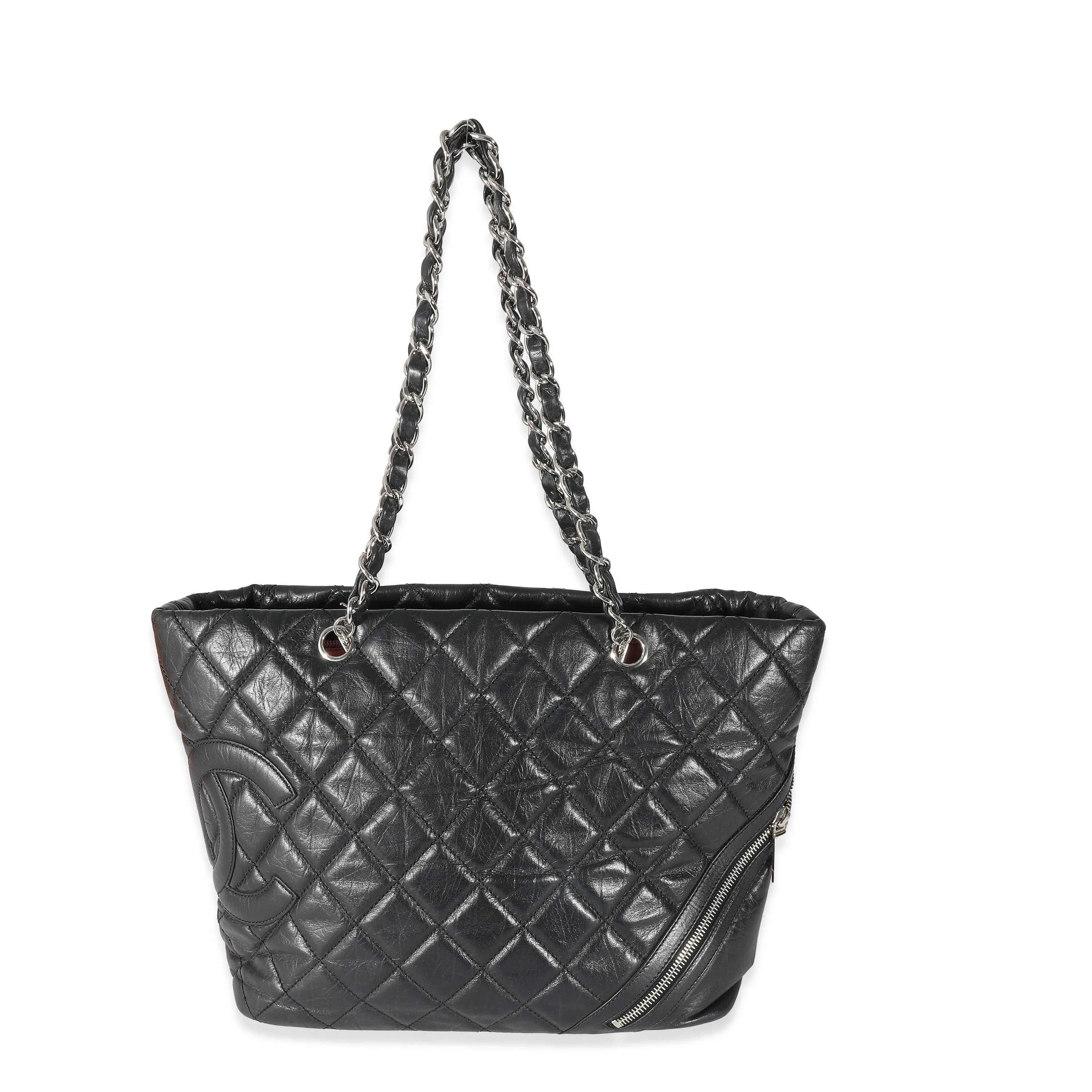 Chanel Black Quilted Aged Calfskin Medium Cotton Club Tote