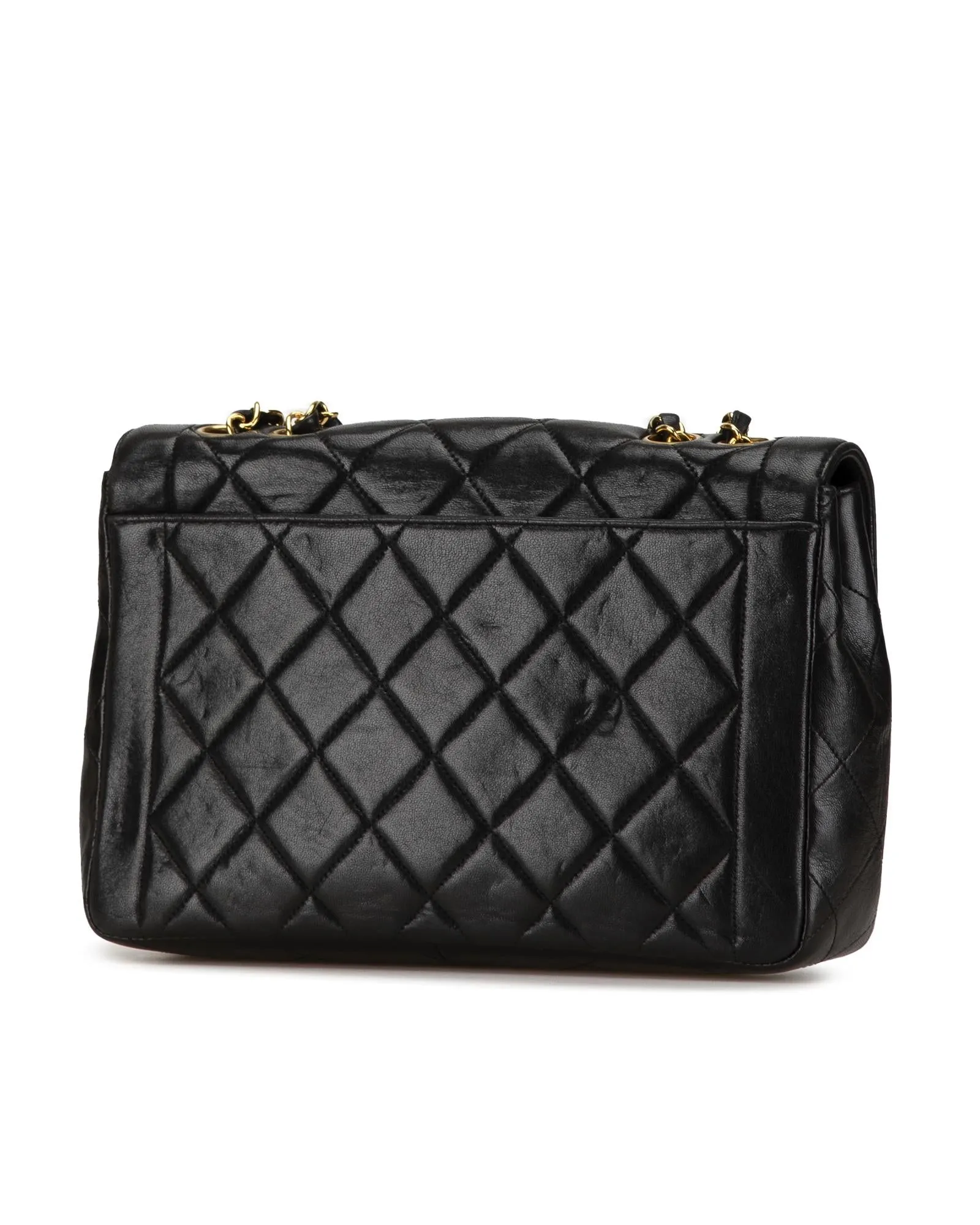 Chanel Classic Double Flap Black Lambskin Leather Shoulder Bag