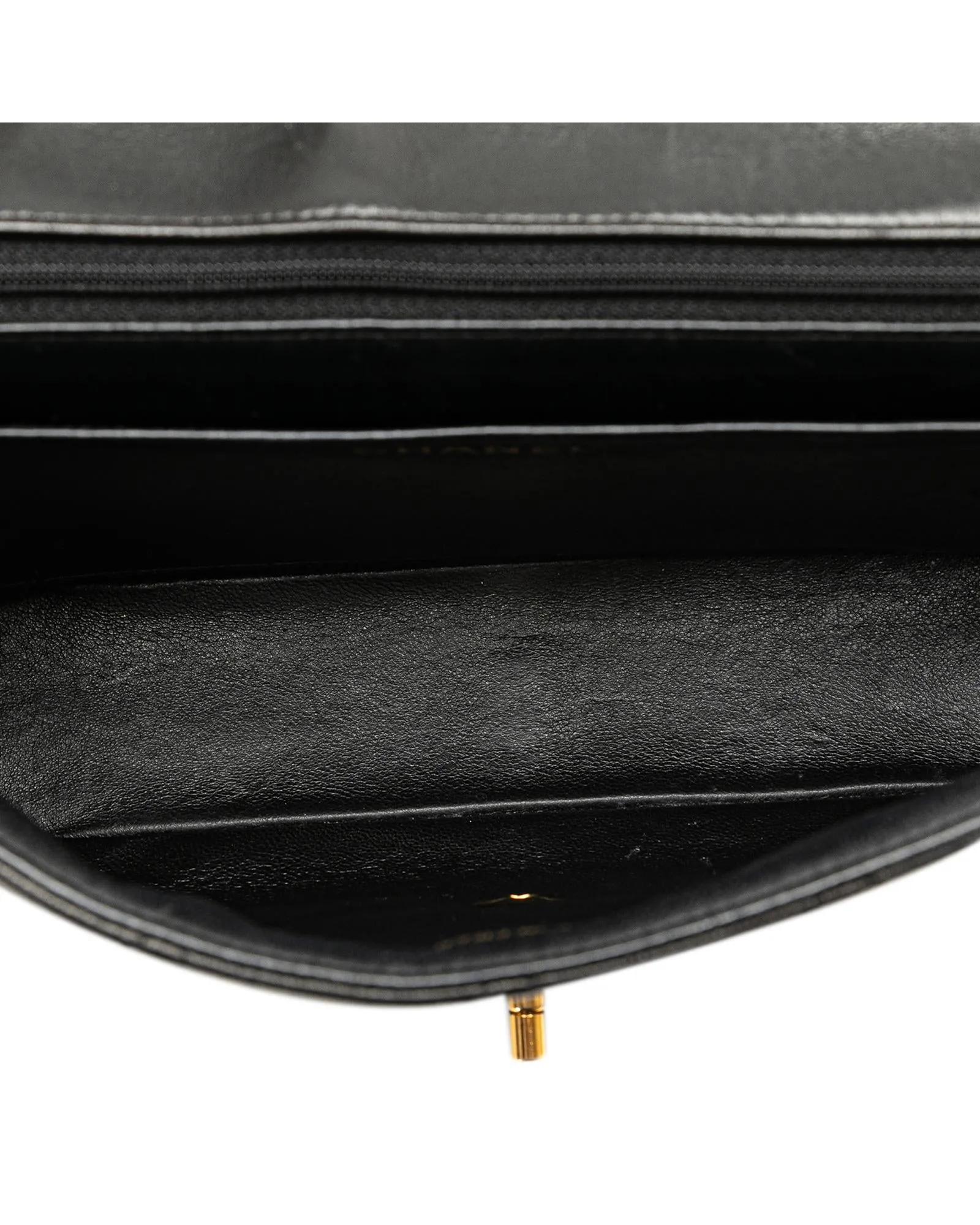 Chanel Classic Double Flap Black Lambskin Leather Shoulder Bag