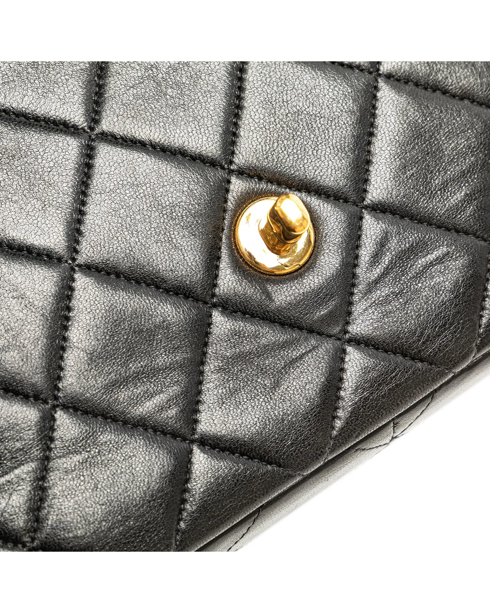 Chanel Classic Double Flap Black Lambskin Leather Shoulder Bag