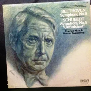 Charles Munch, Boston Symphony Orchestra - Beethoven Symphony No. 5 Schubert Symphony No. 8 "Unfinished" (LP, RP) (M)