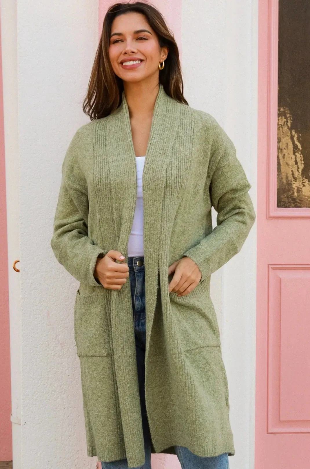 CHARLOTTE KNIT CARDIGAN PISTACHIO