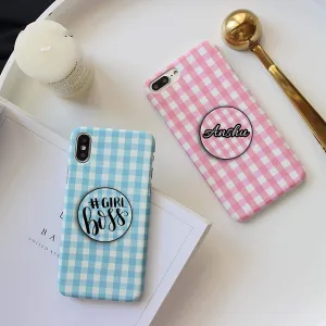 Check Print Slim Matte Phone Case Cover