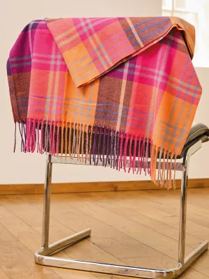 Checked Fringe Winter Scarf - Multi