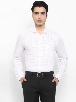 Checked White Slim Fit Formal Shirt