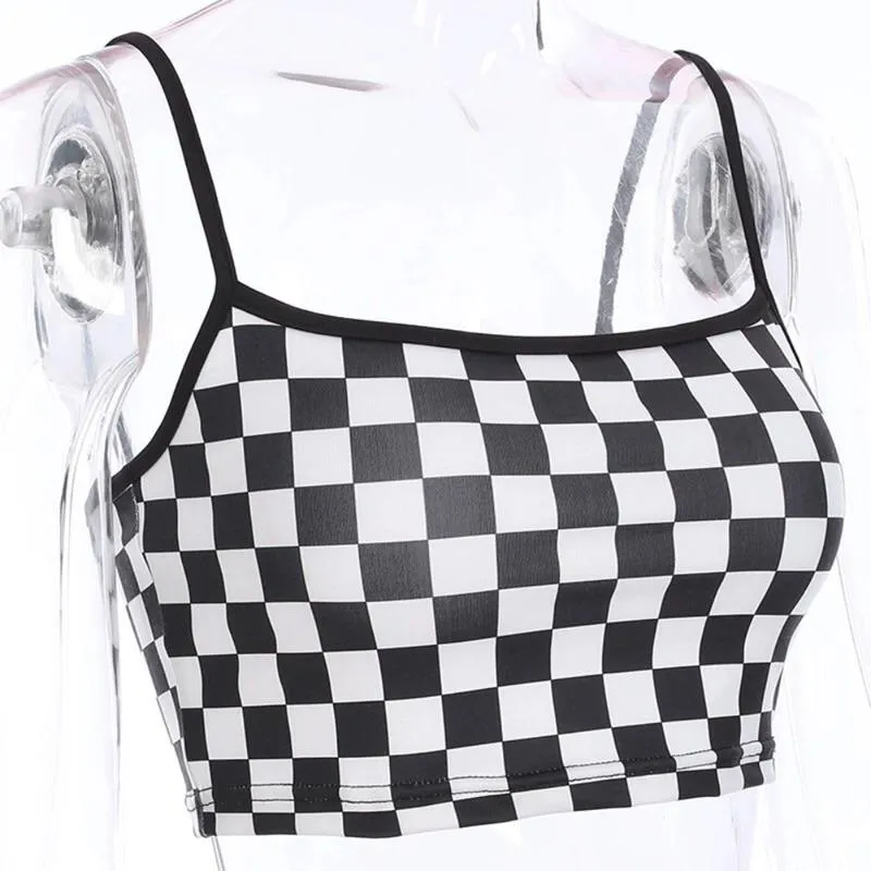 Checkered Crop Top 🖤