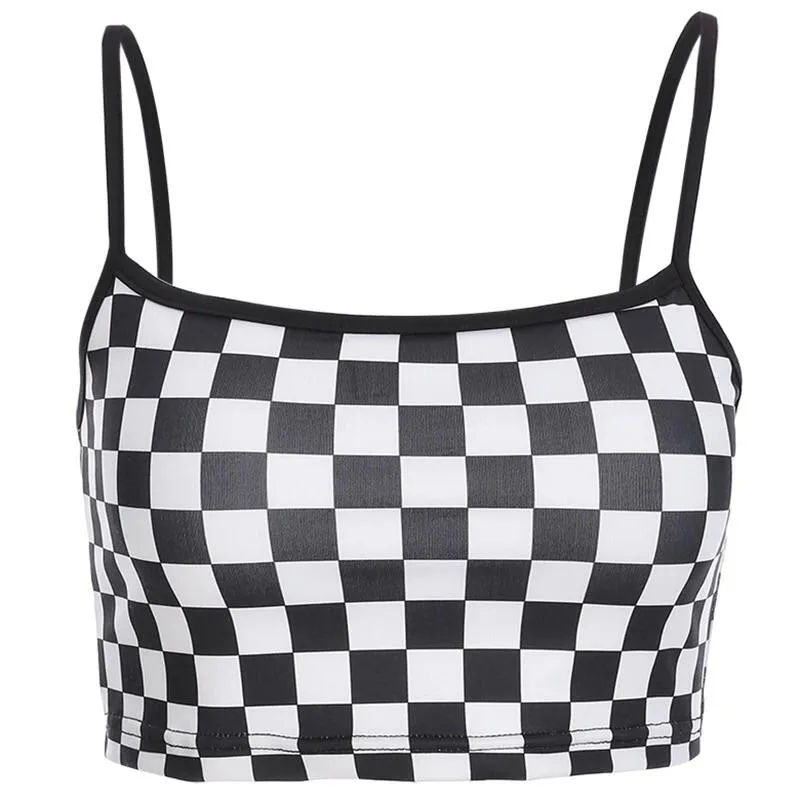Checkered Crop Top 🖤