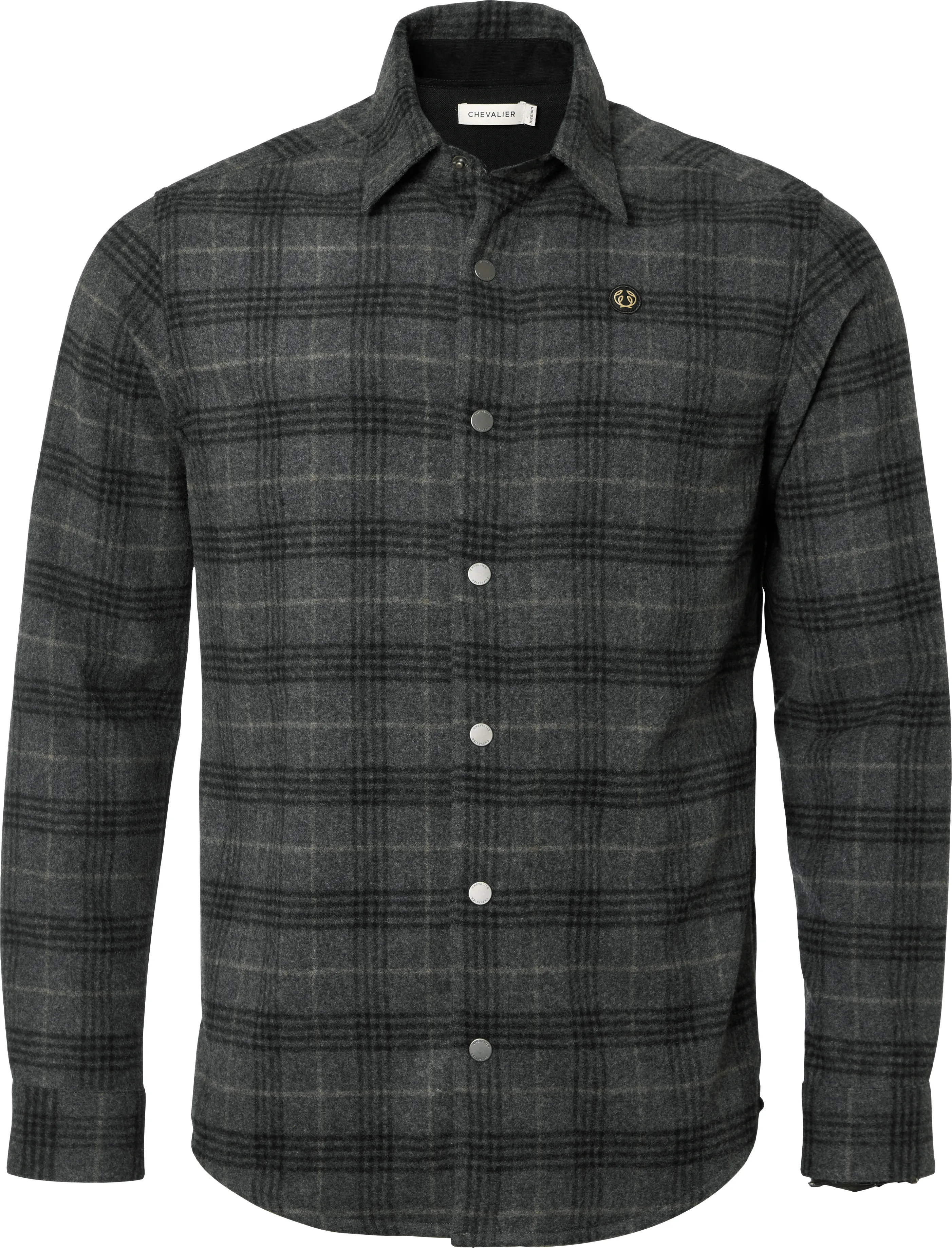 Chevalier Men&#x27;s Champ Wool Overshirt Iron Checked | Buy Chevalier Men&#x27;s Champ Wool Overshirt Iron Checked here | Outnorth