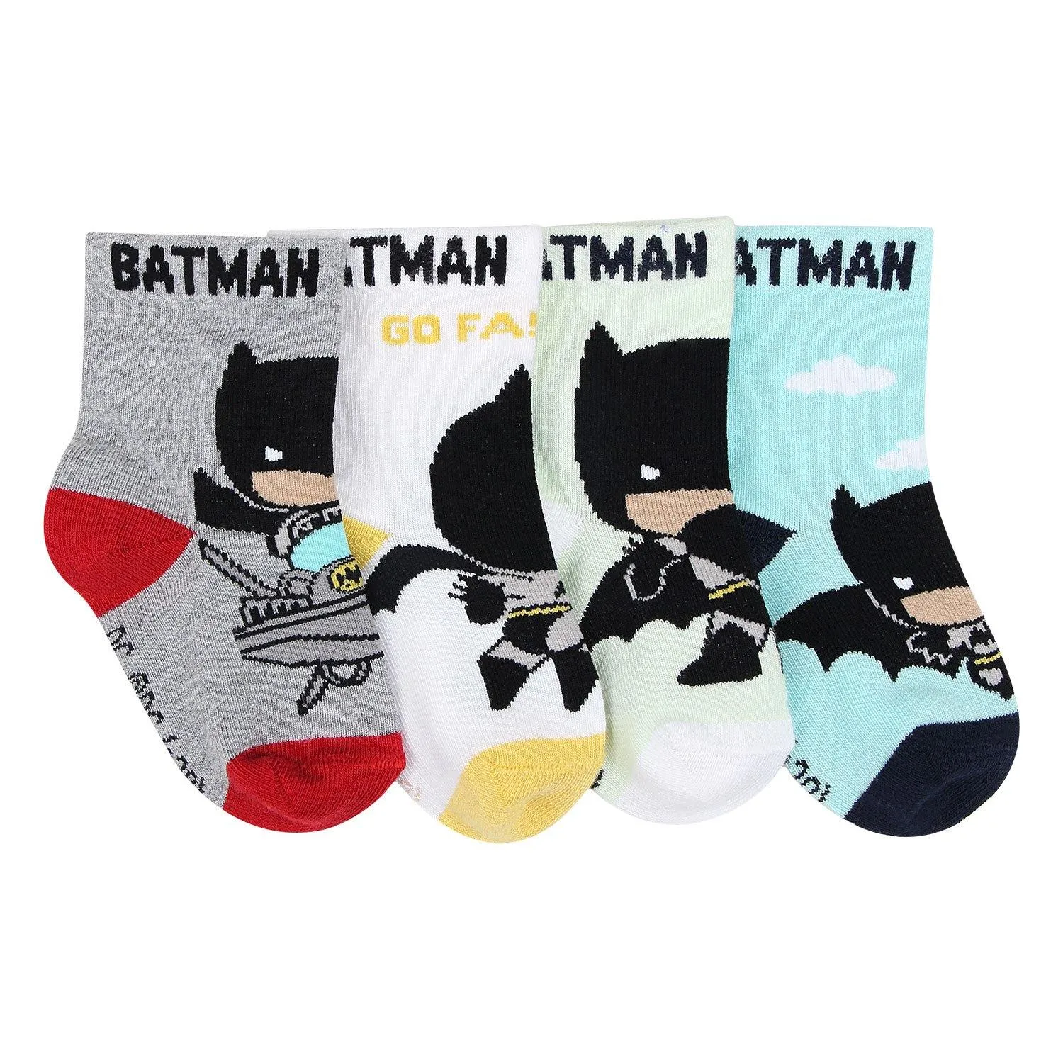 Chibi Batman Newborn Unisex Socks-Pack Of 4