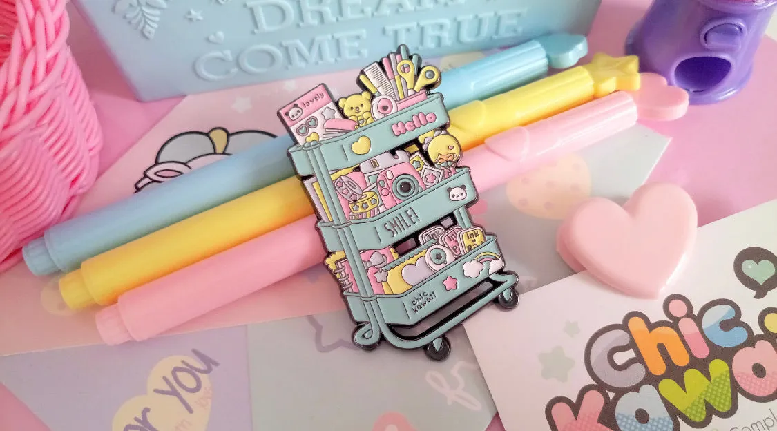 Chic Kawaii Scrap Cart Polly Pocket Toys Pin