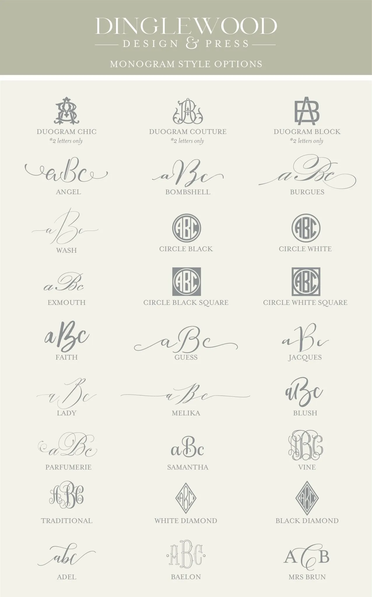Chic Monogram - Letterpress Stationery