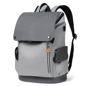 Chic Waterproof PU Leather Laptop Backpack with USB Charging for Professionals
