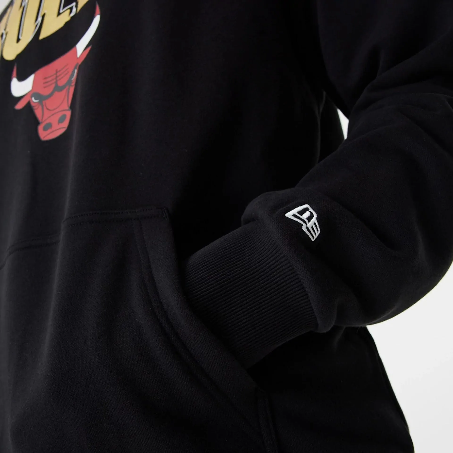 Chicago Bulls Team Script Black Oversized Hoodie