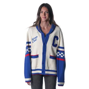 CHICAGO CUBS JACQUARD BUTTON UP SWEATER - CREAM