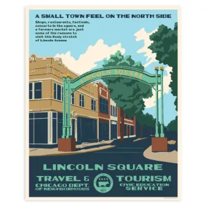 Chicago Neighborhood WPA-Style Tourism 16" x 20" Poster