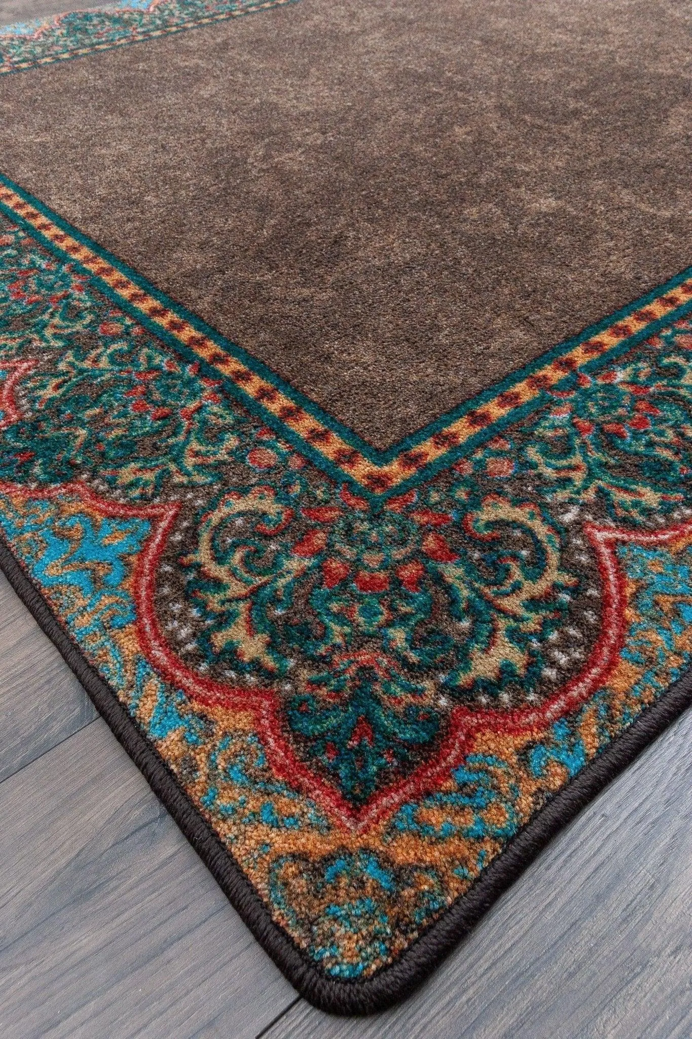Chocolate & Turquoise Western Rugs