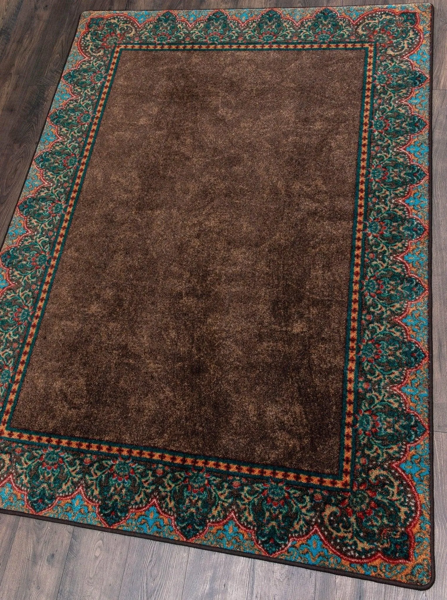 Chocolate & Turquoise Western Rugs