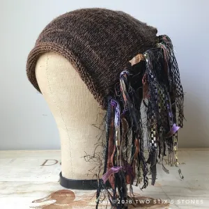 Chocolate Brown Tweed *Funky Chic Hat*