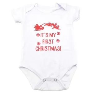 Christmas Baby Letter Print Short-sleeve Jumpsuit