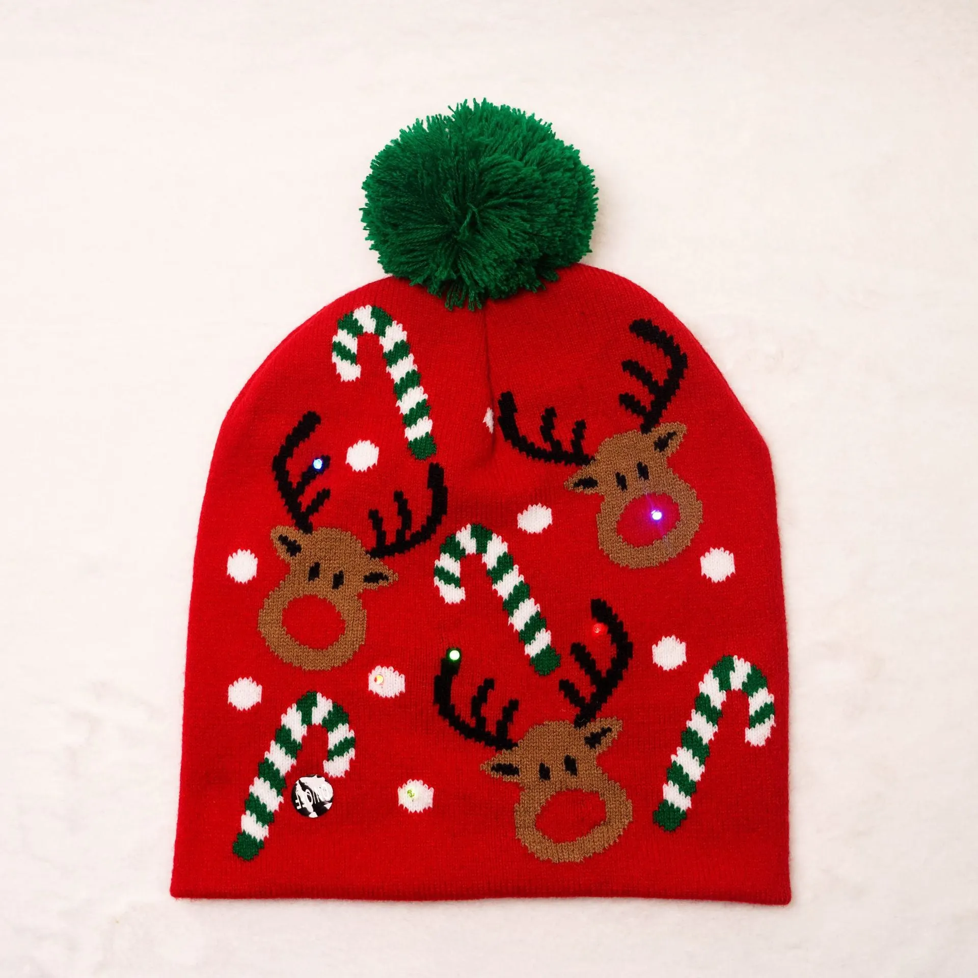 CHRISTMAS PARTY LED LIGHT KNITTED JACQUARD KNITTED YARN HAT
