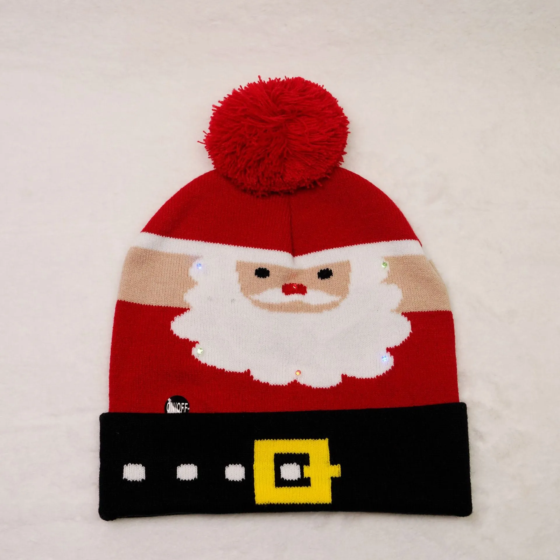 CHRISTMAS PARTY LED LIGHT KNITTED JACQUARD KNITTED YARN HAT