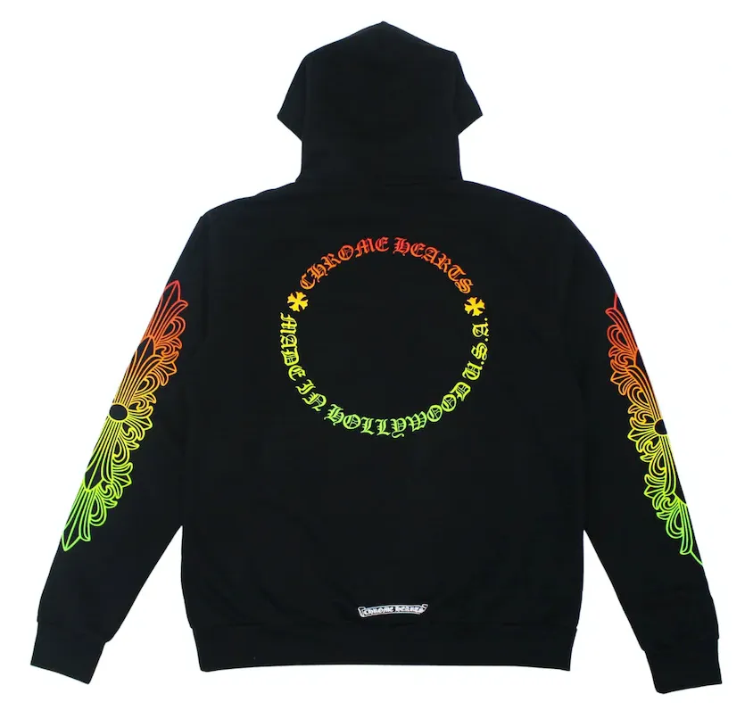 Chrome Hearts Floral Sleeve Gradient Made In Hollywood Hoodie Black/Gradient