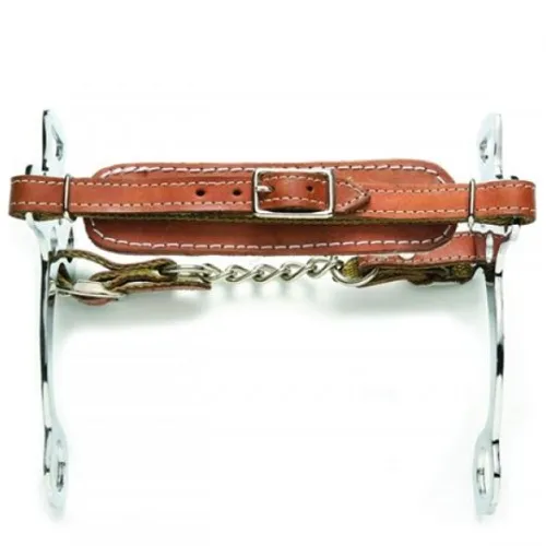 Chrome Plated Hackamore w/ Fleece Lined Leather Noseband