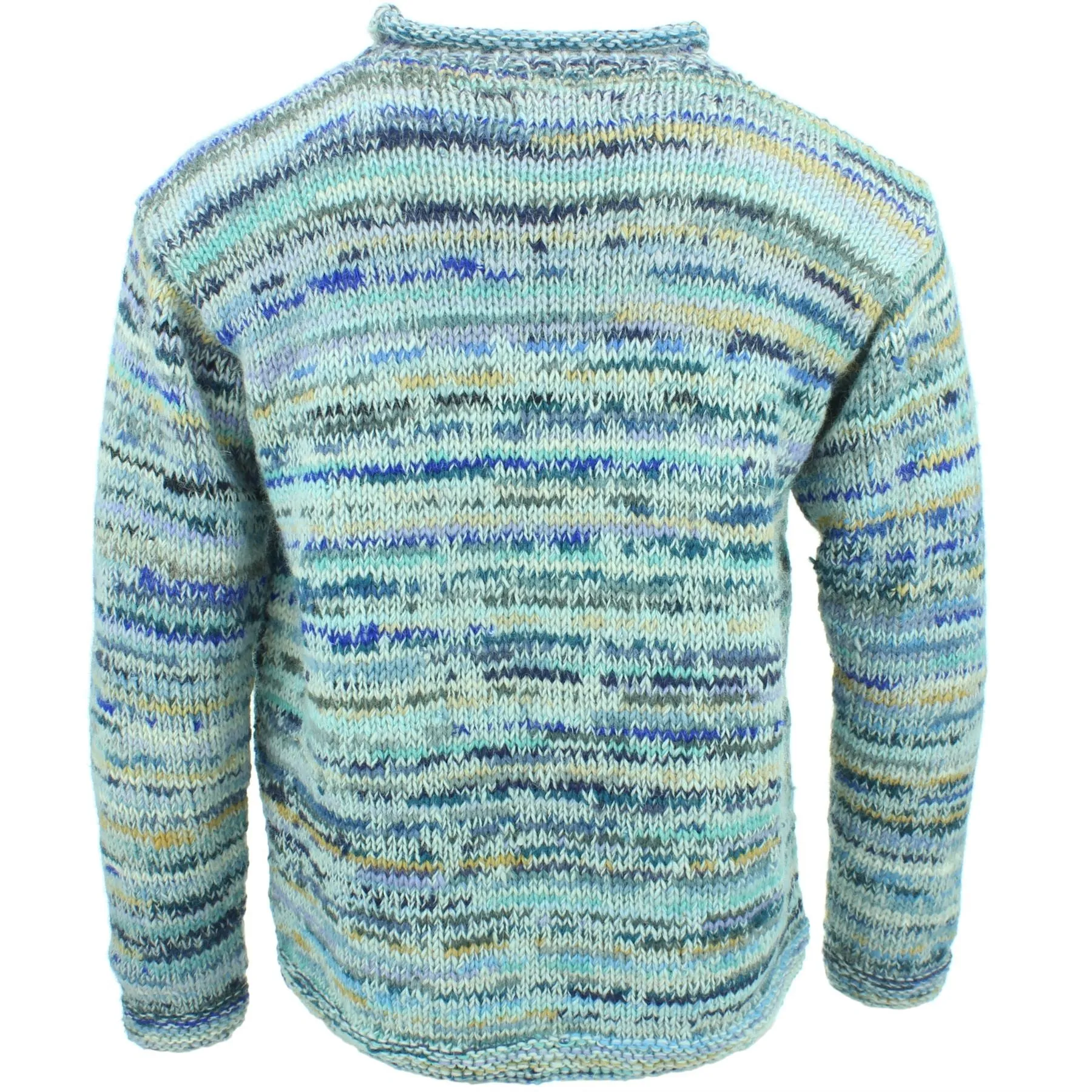 Chunky Wool Knit Space Dye Jumper - Snow