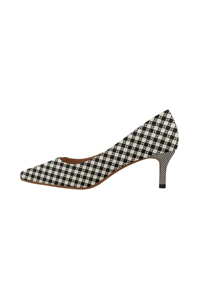 Circles in Squares Women's Pointed Toe Low Heel Pumps