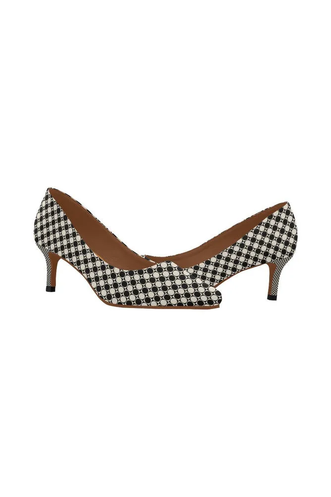 Circles in Squares Women's Pointed Toe Low Heel Pumps