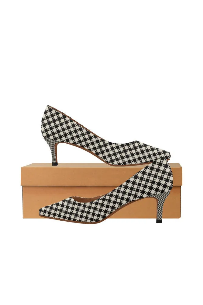 Circles in Squares Women's Pointed Toe Low Heel Pumps