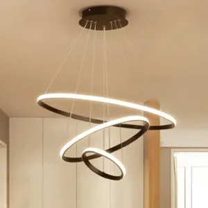 Circular LED Minimalist Pendant Acrylic Chandelier for Dining Room