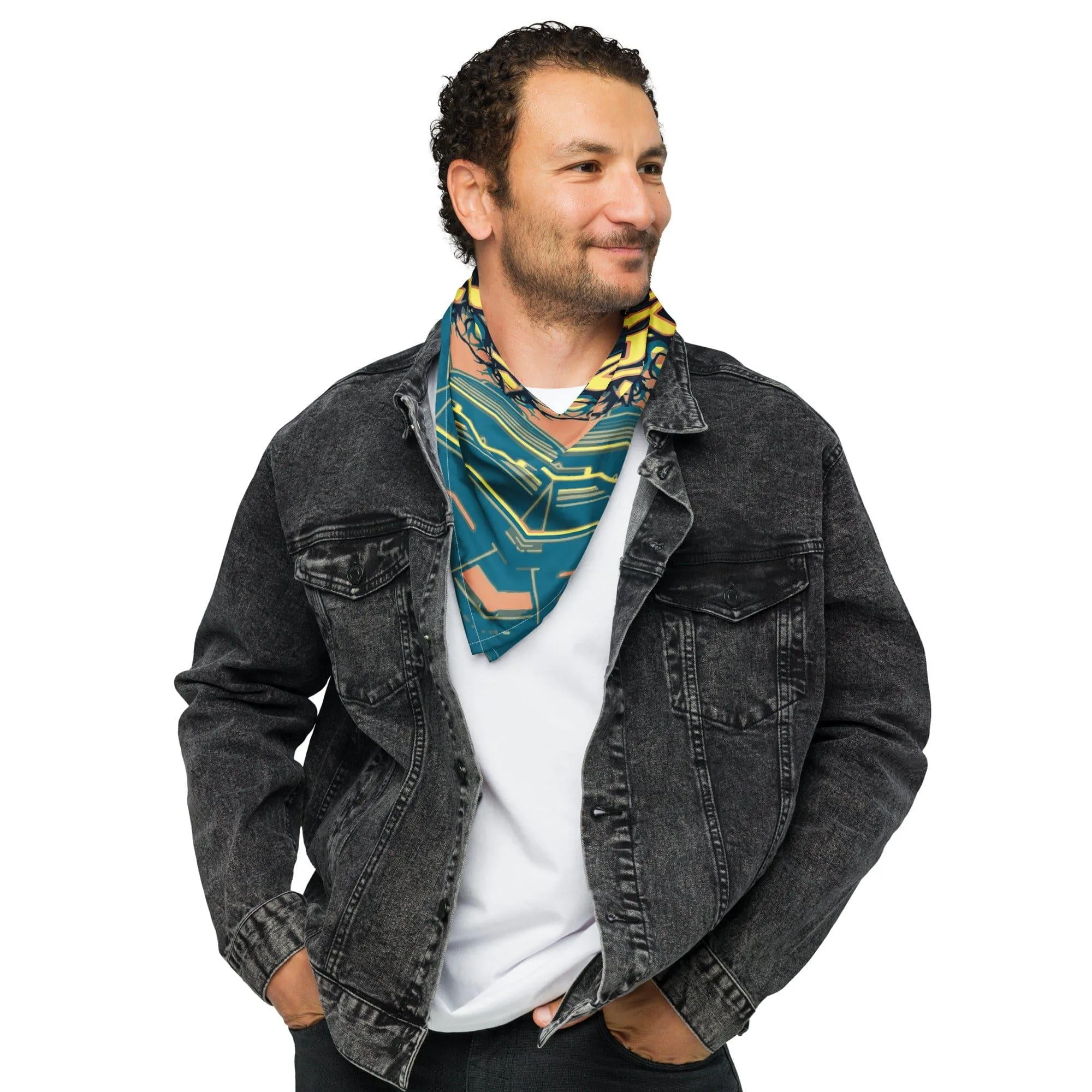 Circular Native American Geometric Pattern Designer Neckerchief Bandana