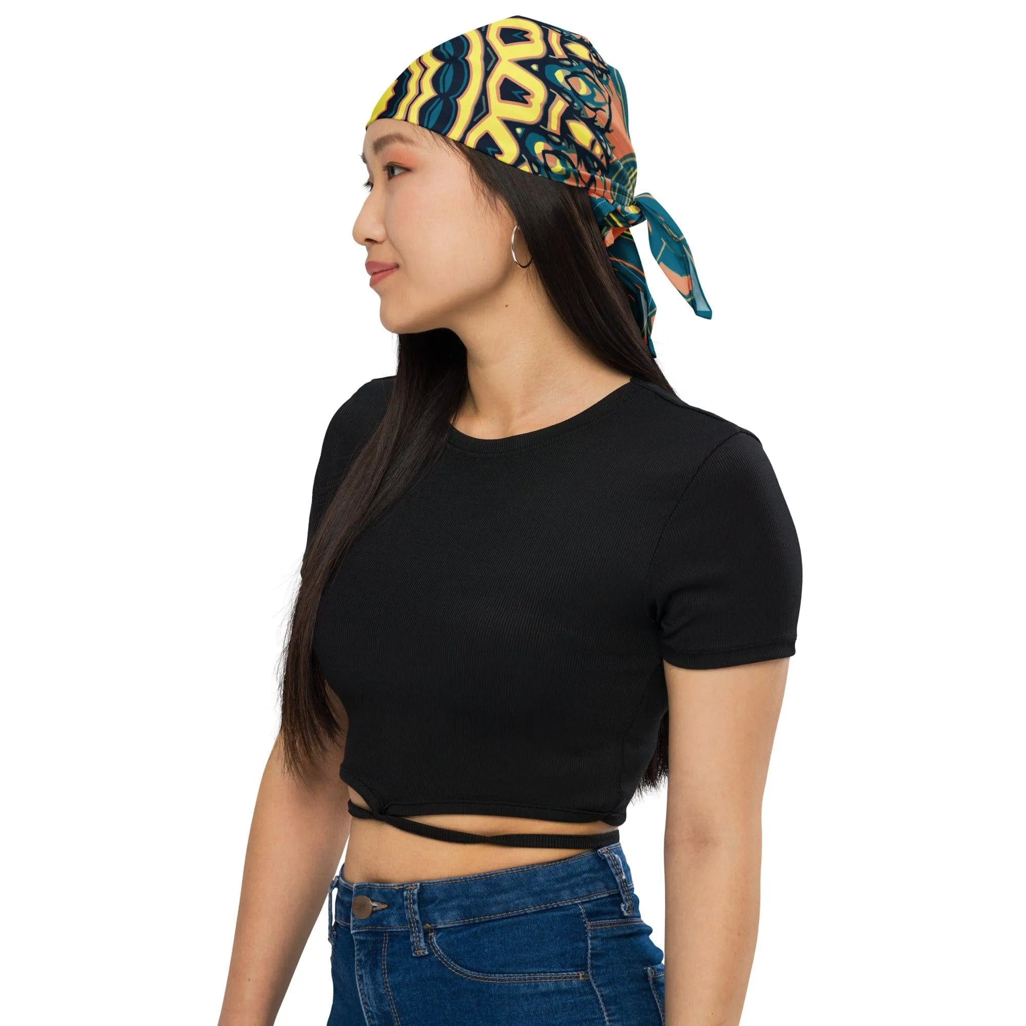 Circular Native American Geometric Pattern Designer Neckerchief Bandana
