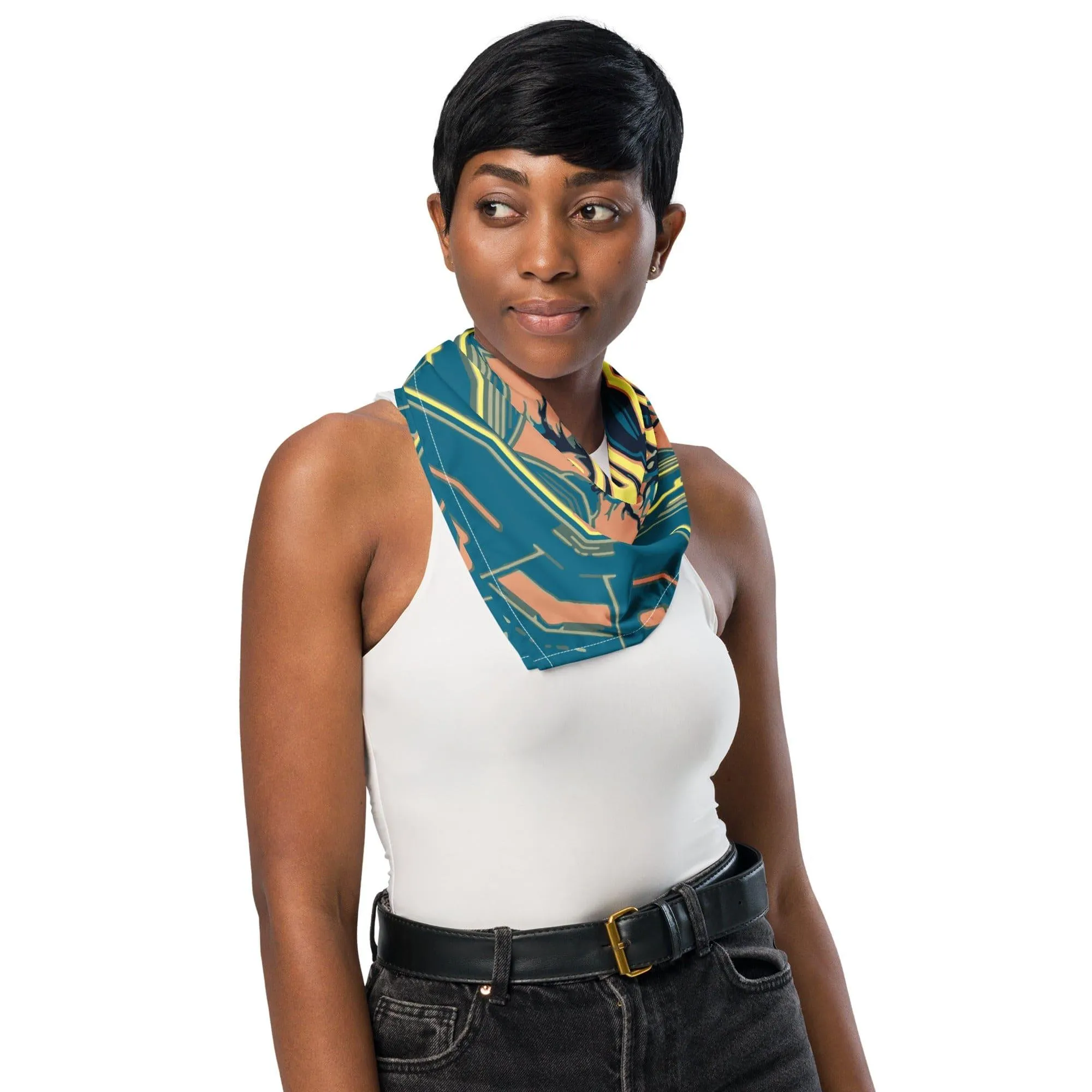 Circular Native American Geometric Pattern Designer Neckerchief Bandana