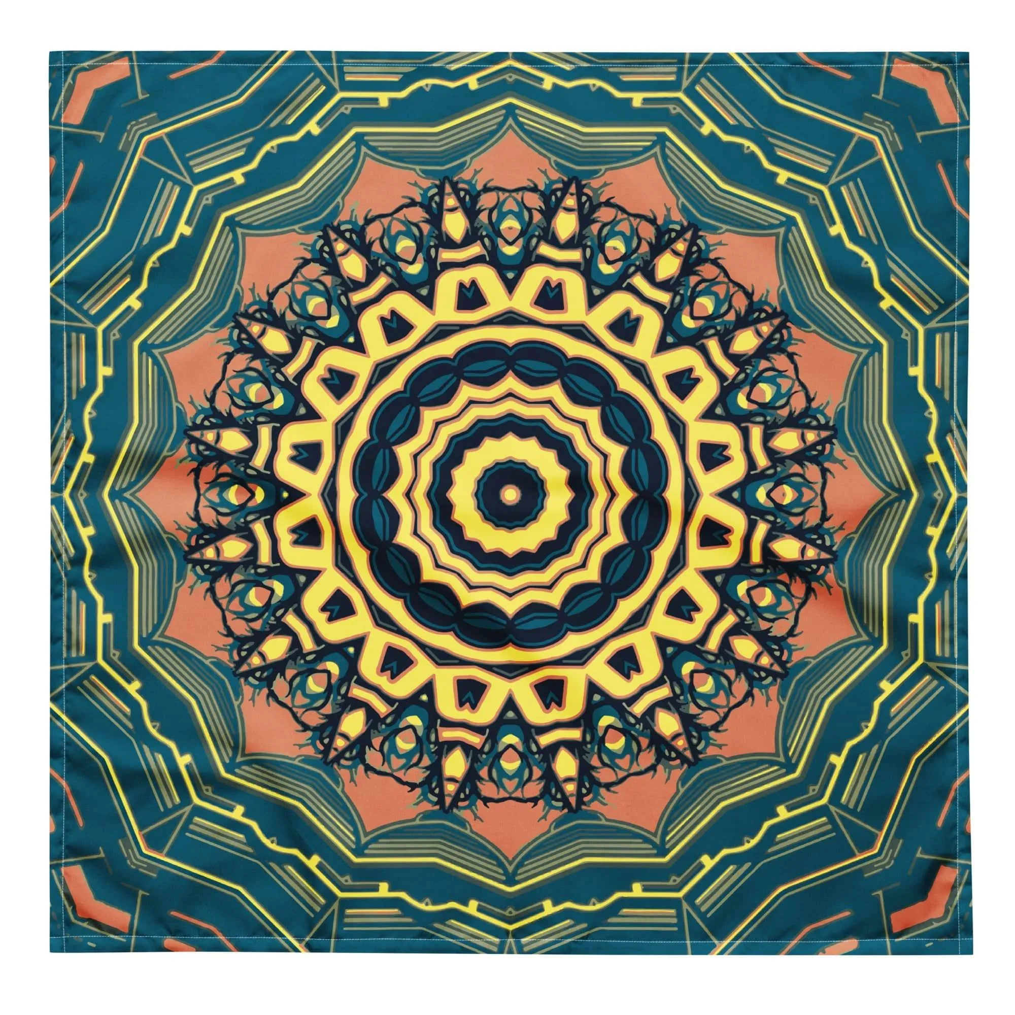 Circular Native American Geometric Pattern Designer Neckerchief Bandana