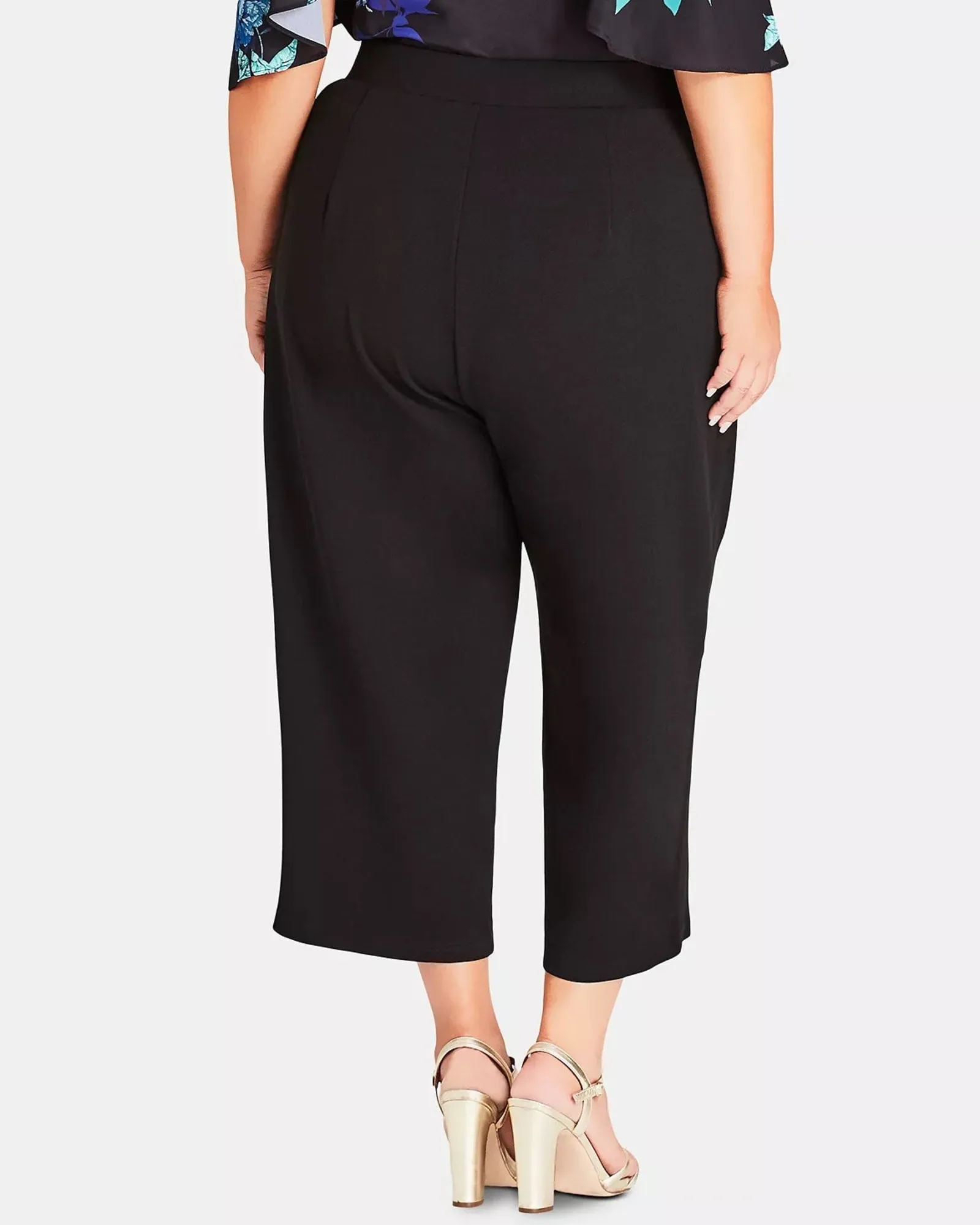 City Chic Women's Trendy  Cropped Wide Leg Pants Black  22W | Black