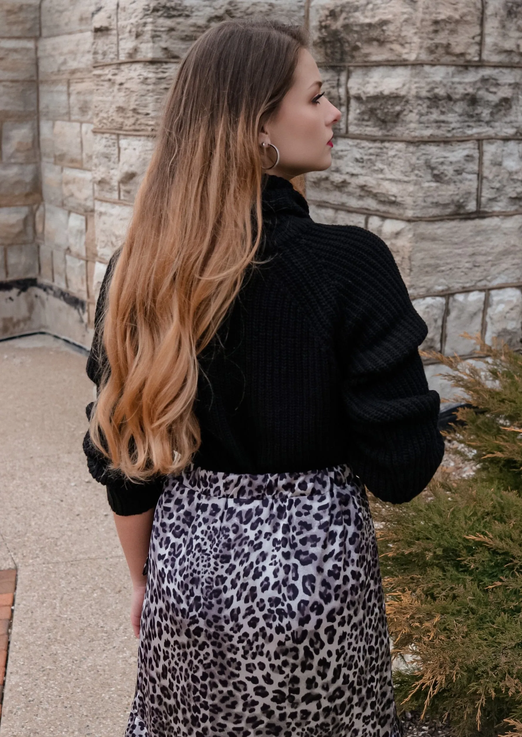 Claire Black Turtleneck Sweater