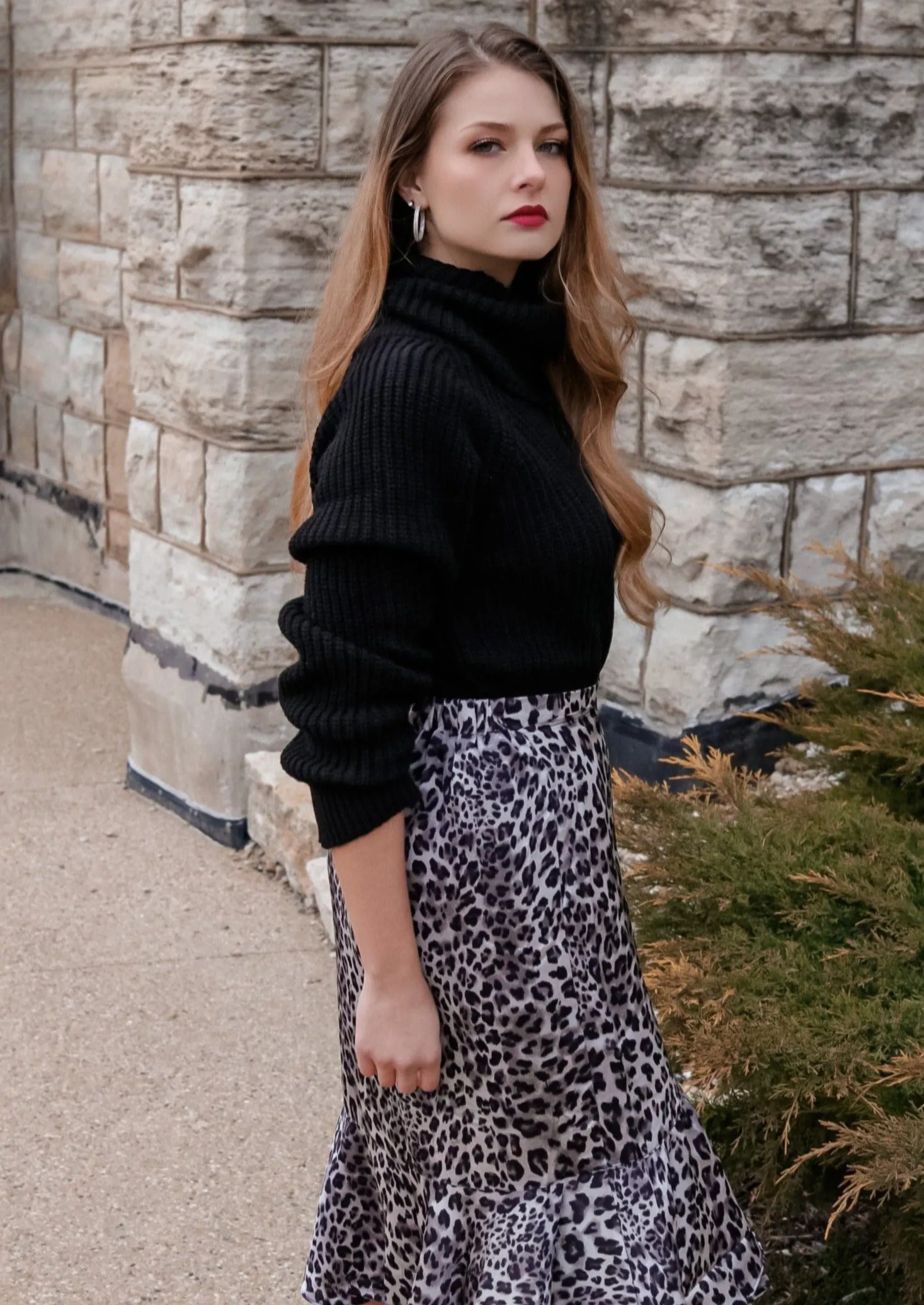 Claire Black Turtleneck Sweater