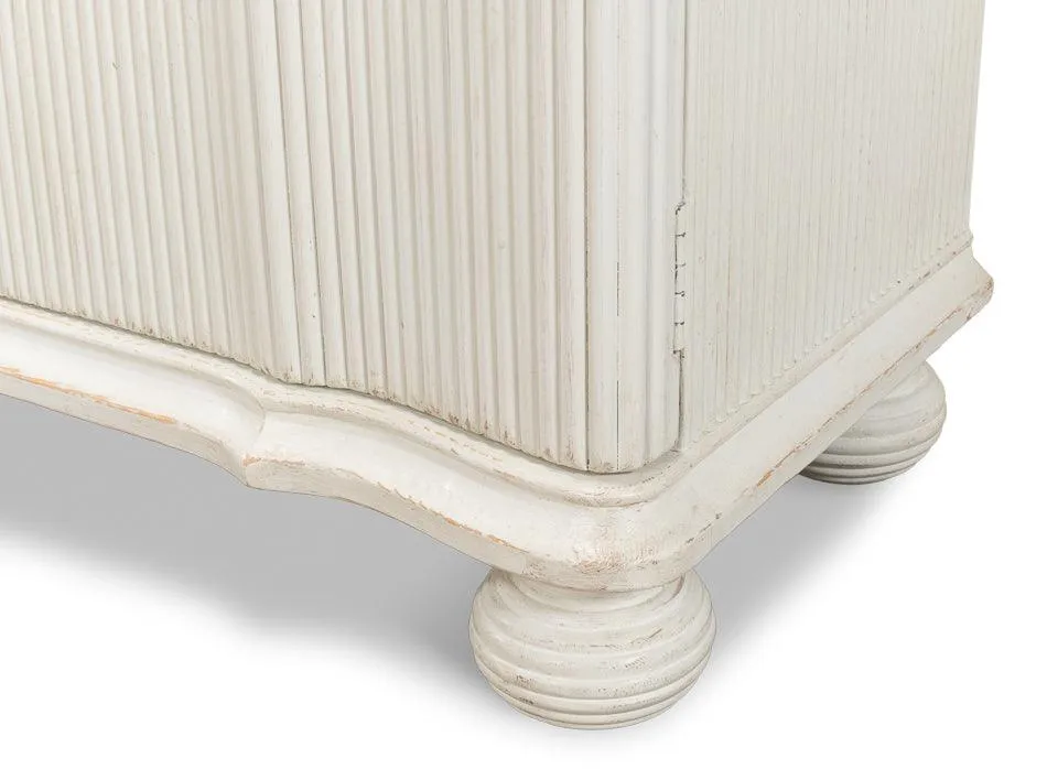 Clarisse Antique White Ribbed 2-Door Sideboard
