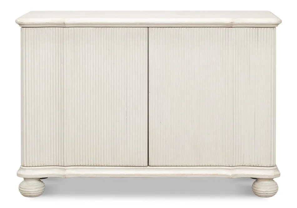 Clarisse Antique White Ribbed 2-Door Sideboard
