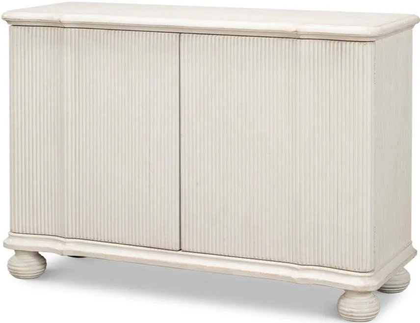 Clarisse Antique White Ribbed 2-Door Sideboard