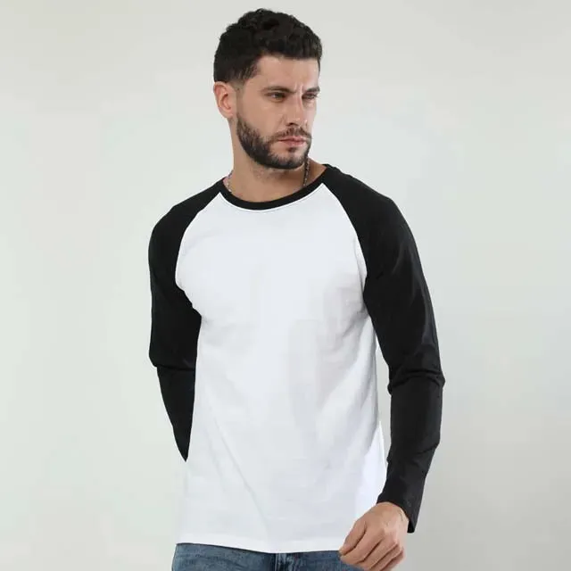 Classic Black & White Raglan T-Shirt – Style Meets Comfort