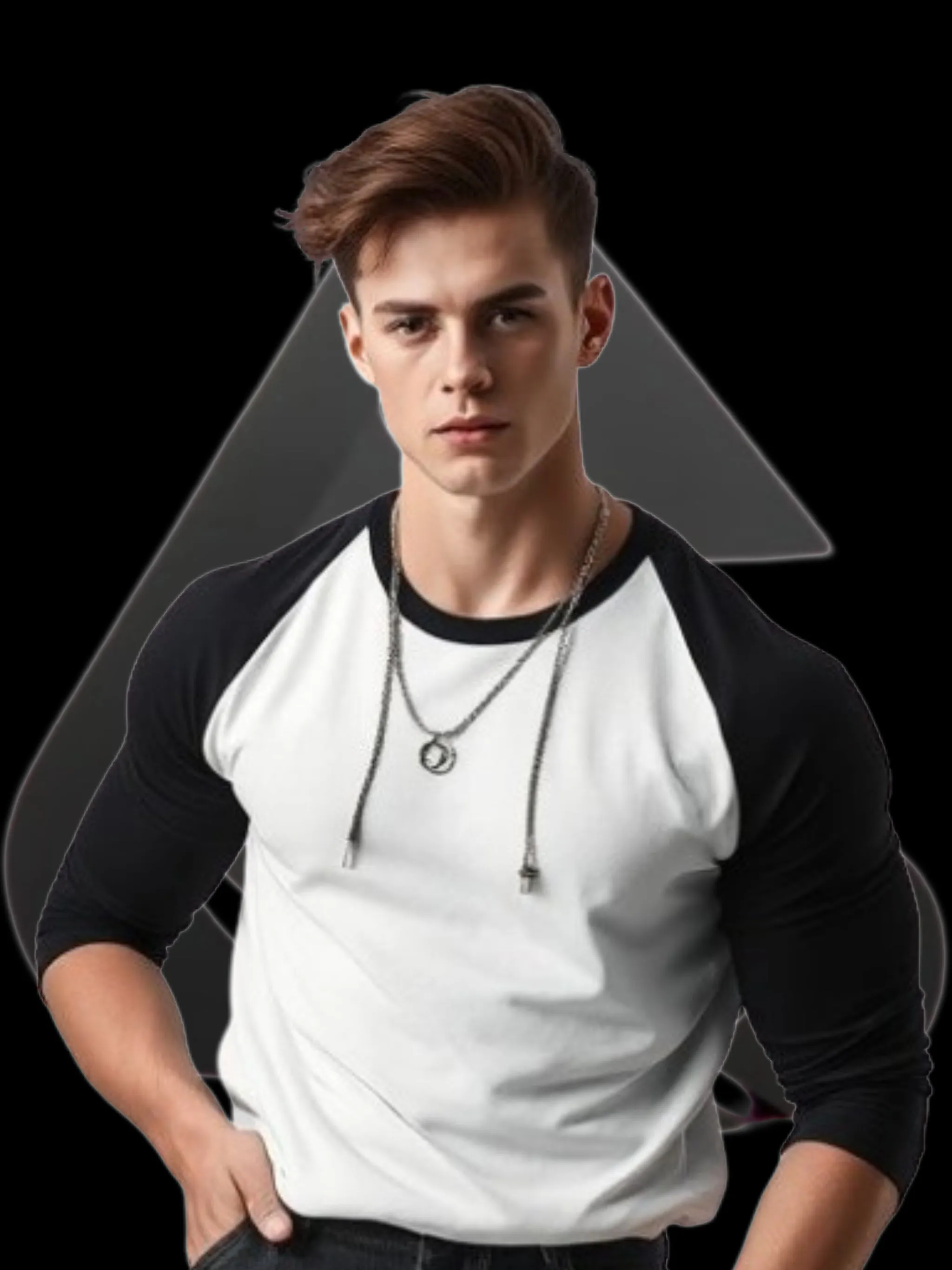 Classic Black & White Raglan T-Shirt – Style Meets Comfort