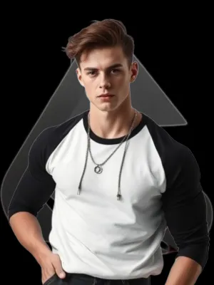 Classic Black & White Raglan T-Shirt – Style Meets Comfort