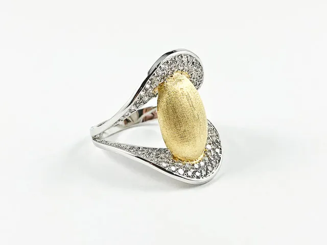 Classic Elegant Bean Design V Setting Brass Ring