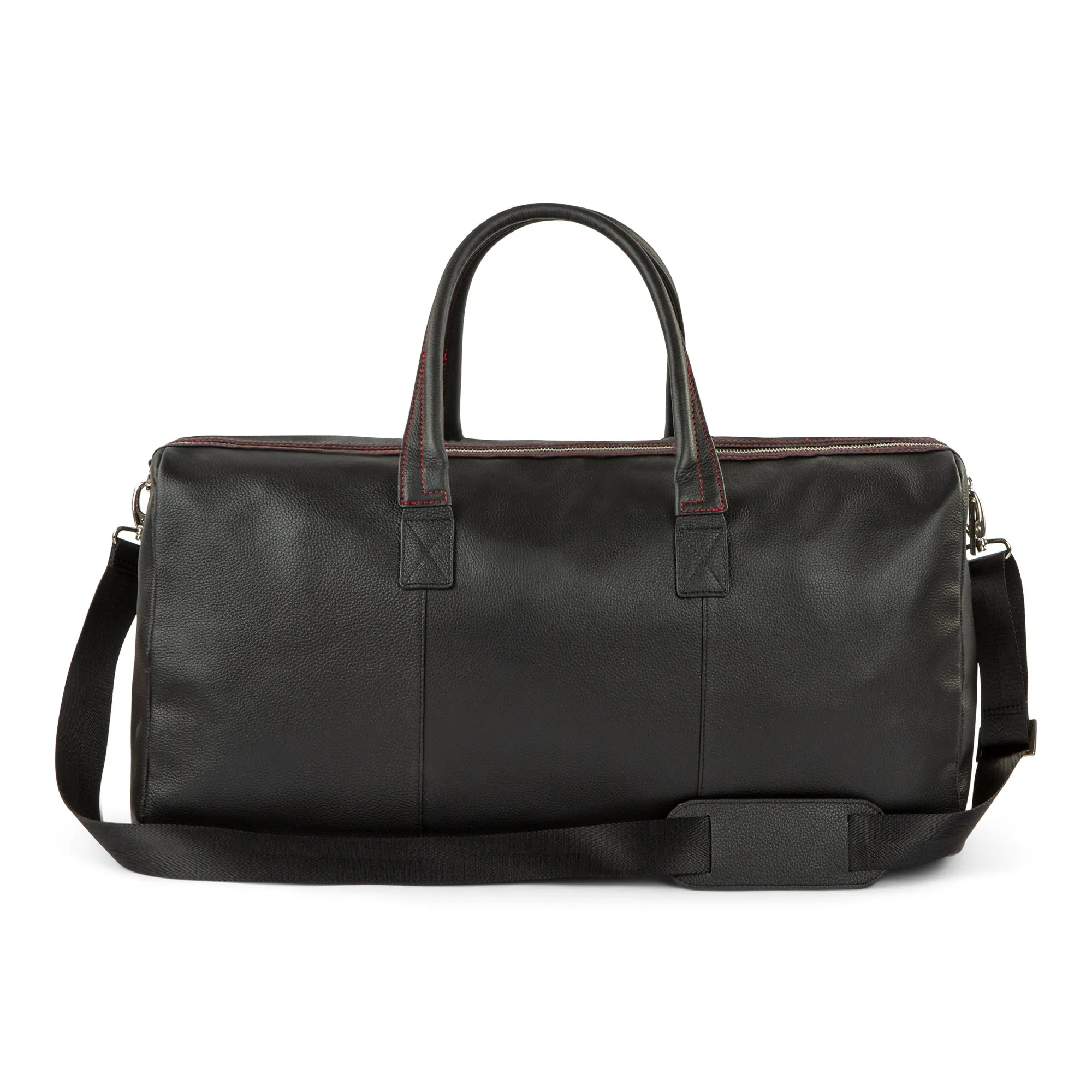 Classic Logo Premium Pebbled Leather Duffle Bag
