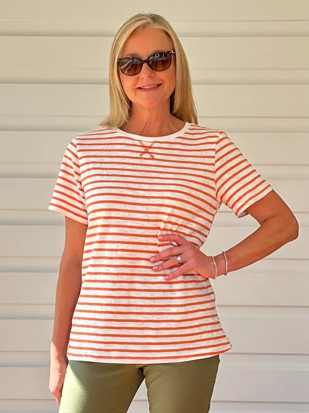 Classic Stripe Tee - Mandarine