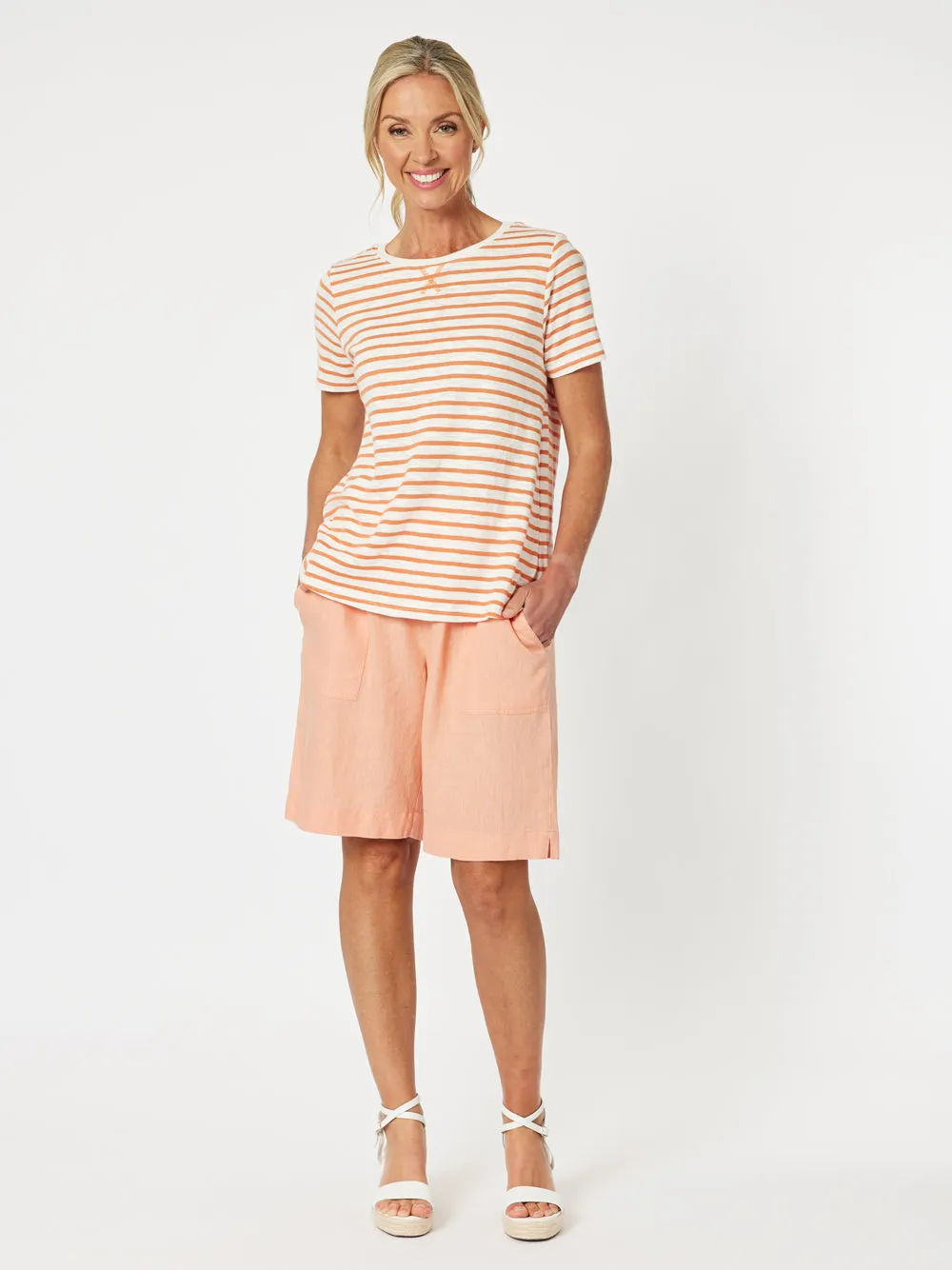Classic Stripe Tee - Mandarine